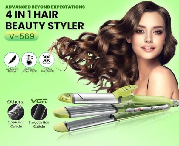VGR مكواة 4 في 1 احترافية سيراميك V-569